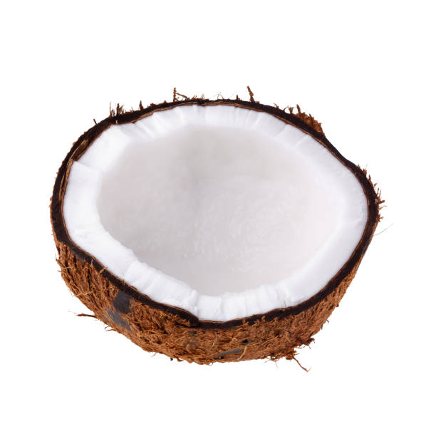 istock Half of coconuts isolated on a white background 1055513126