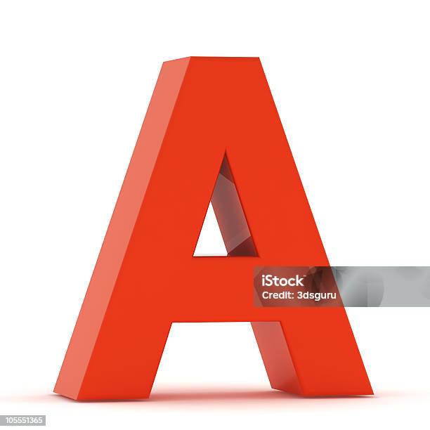 Der Buchstabe Ared Kunststoff Stockfoto und mehr Bilder von Buchstabe A - Buchstabe A, Dreidimensional, Alphabet