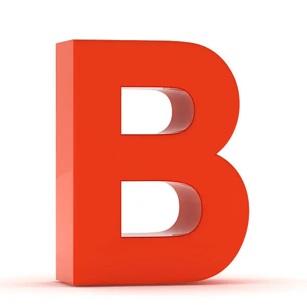 The letter b - red plastic.