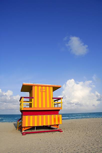 istock Lifeguard houses in Miami Beach 105551794