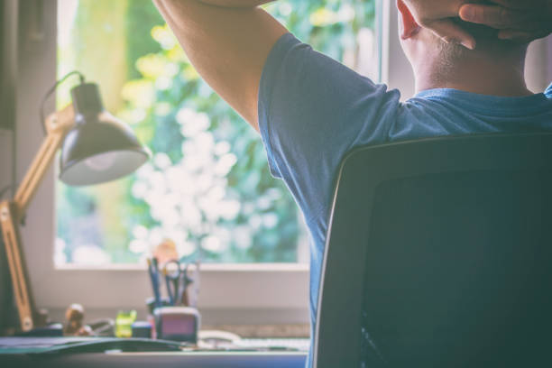 istock Relaxed work in your own home office 1055520784