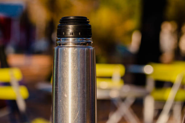 istock Vacuum flask made of stainless steel 1055522466