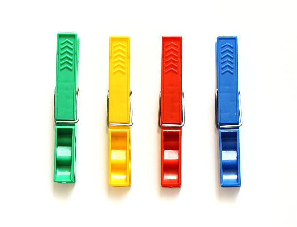 Clothes pegs stock photo