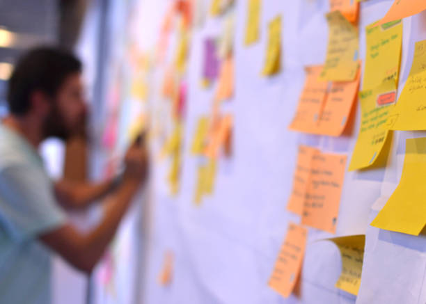 istock A man using agile methodology on work, using the Kanban board to track his tasks 1055527338
