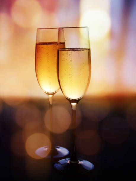 istock Two champagne glasses to celebrate 1055529506