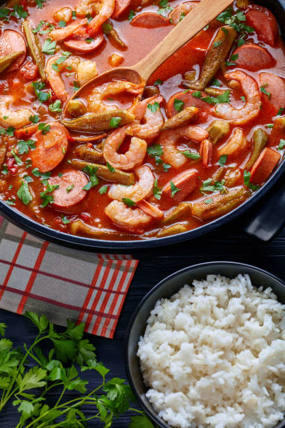 istock gumbo with prawns, okra and sausage 1055532458