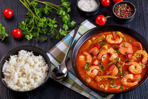 istock gumbo with prawns, okra and sausage 1055532514
