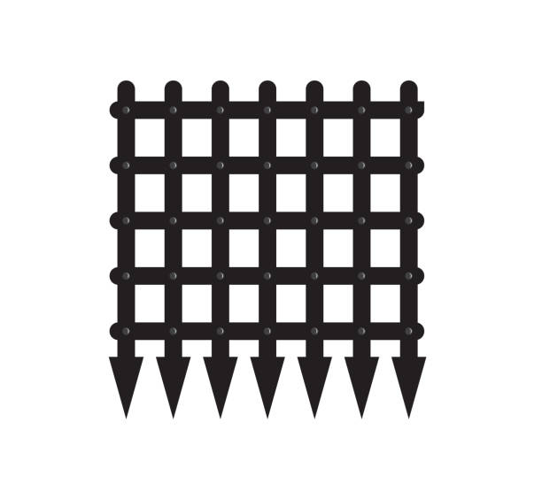 portcullis/brama zamkowa - palace gate stock illustrations