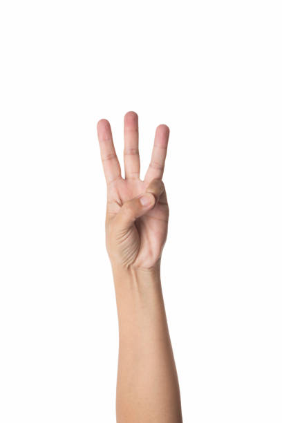 istock Hand sign of number three 1055534052