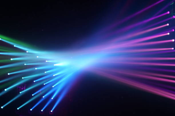 connecting multicolored rays of light background