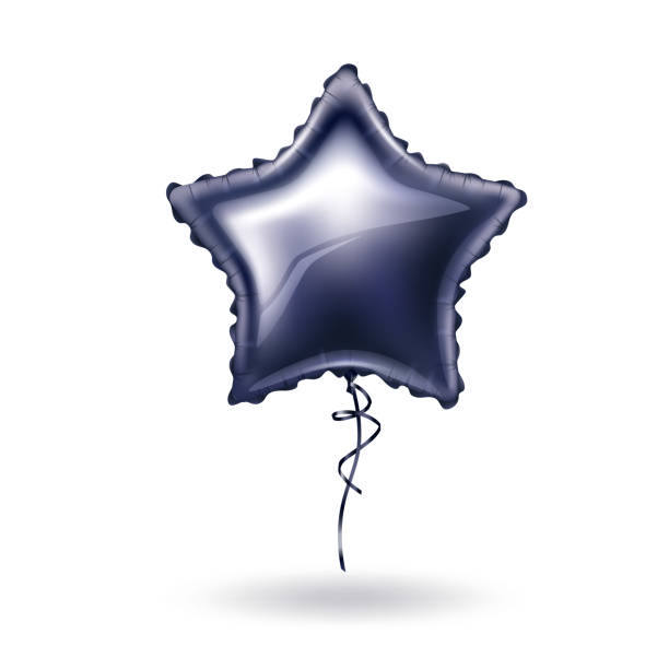 wektor realistyczny balon w kształcie gwiazdy z koronką - balloon helium balloon mylar star shape stock illustrations
