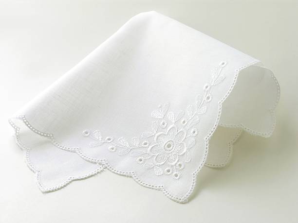 романтический batist белый платок - handkerchief стоковые фото и изображения