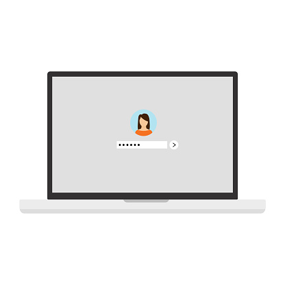 Screen Computer Entry Picture Laptop Computer Information Technology Pc Login Screen Vector ...