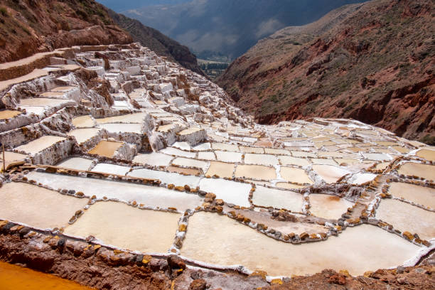 istock Salt Evaporation Ponds At Maras In Peru 1055550122