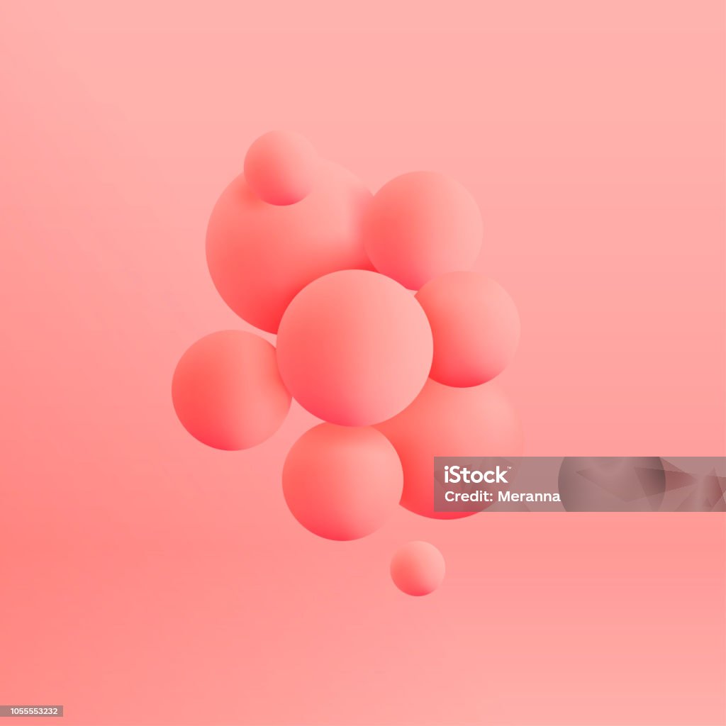 Esferas 3d realista Resumen estructuran de fondo de colores pastel. Ilustración de vector - arte vectorial de Abstracto libre de derechos