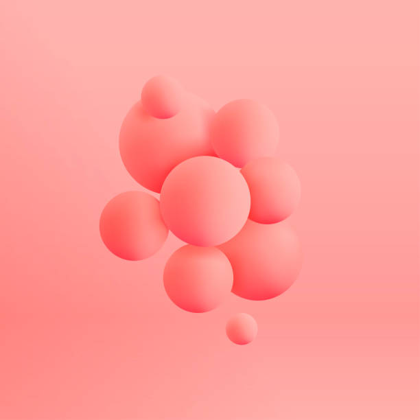 Abstract realistic 3d spheres structure pastel colored background. Vector illustration Abstract realistic 3d spheres structure pastel colored background. Vector illustration mirror object patterns stock illustrations