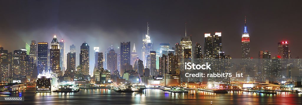 뉴욕시티 맨해튼 스카이라인의 파노라마 - 로열티 프리 타임즈 스퀘어-맨해튼 스톡 사진