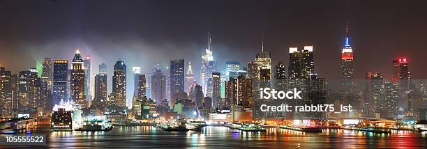 New York City Manhattan Skyline Panorama Stock Photo - Download Image Now - Times Square - Manhattan, Architecture, City