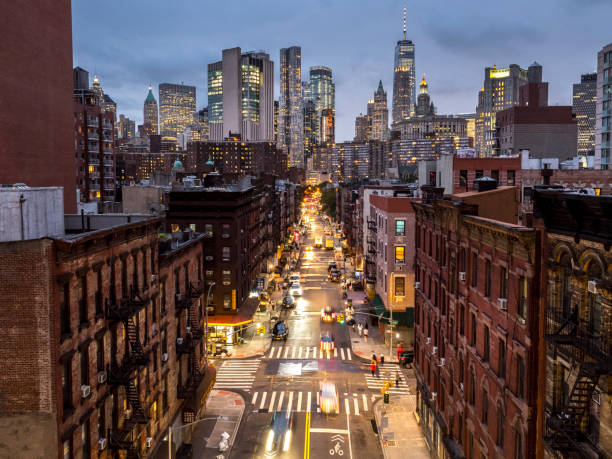 istock Lower Manhattan cityscape - Chinatown, NYC, USA 1055556936