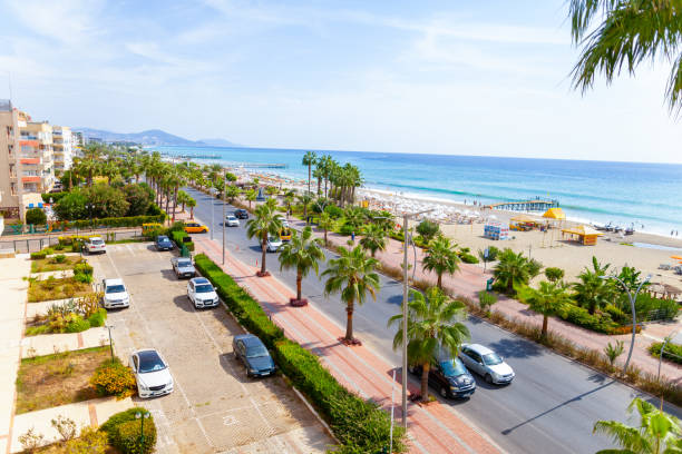 istock Landscape view from beach Alanya in Turkey 1055567296