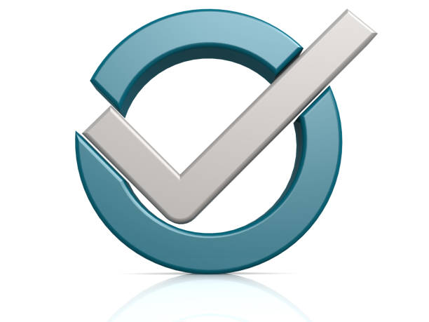 istock Tick in blue circle isolated 1055567958