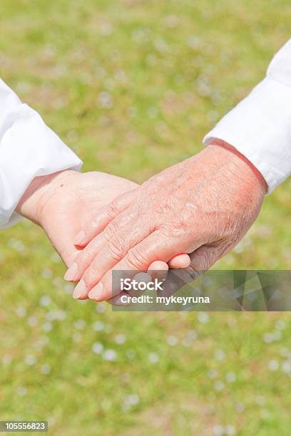 손 노인 커플에 대한 스톡 사진 및 기타 이미지 - 노인 커플, 70-79세, 꽃-식물