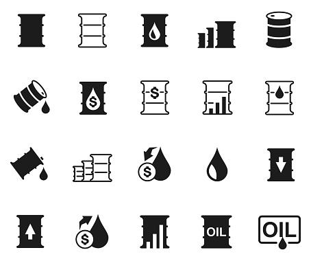 Oil barrel icon set , vector illustration