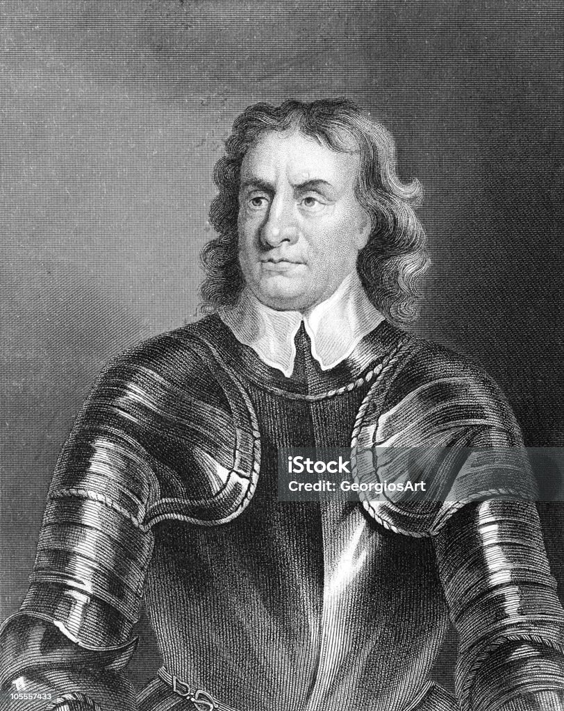 Oliver Cromwell  Oliver Cromwell - Lord Protector stock illustration