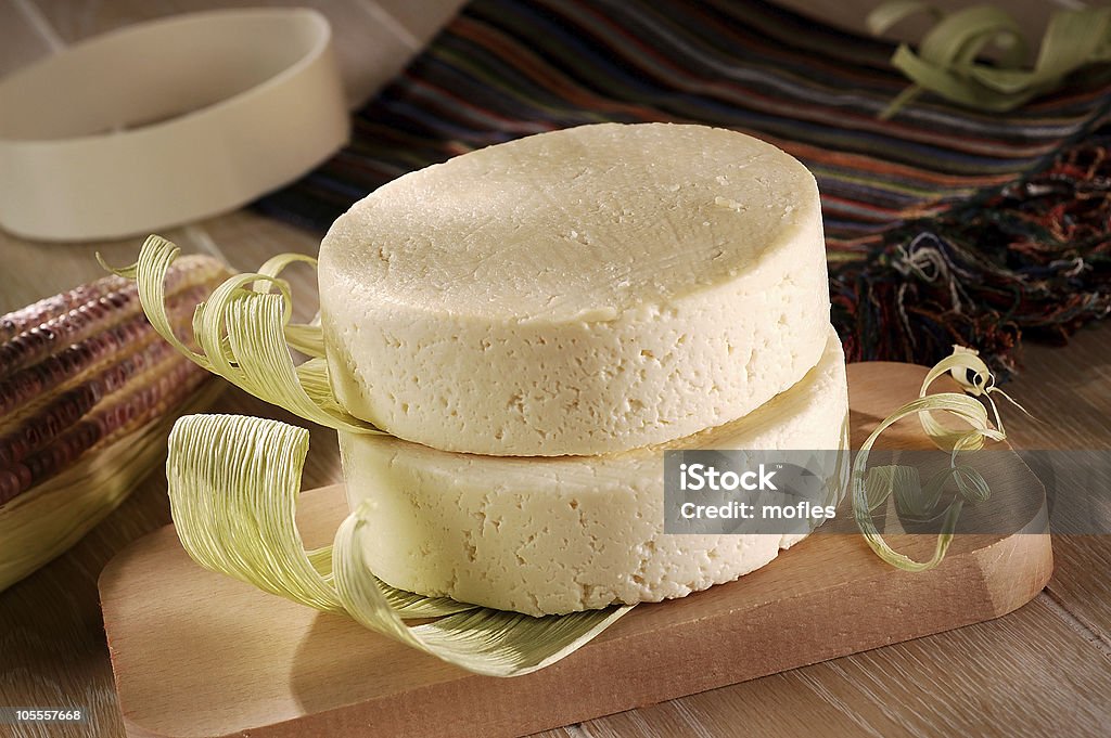 Farm Cheese with Corn Husk  Cheese Stock Photo