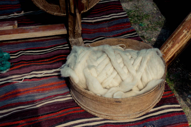 istock Heap of wool as texture background 1055577002