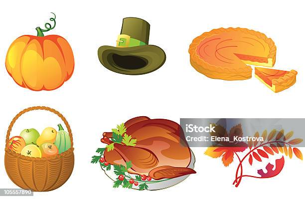 Thanksgivingicons Set Stock Vektor Art und mehr Bilder von Apfel - Apfel, Apfelkuchen, Birne