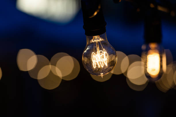 istock Vintage lighting Bulb decor , Incandescent Lamp Retro style 1055580656