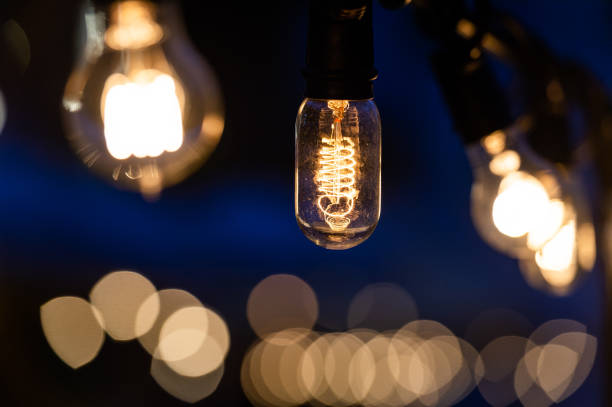 istock Vintage lighting Bulb decor , Incandescent Lamp Retro style 1055580888
