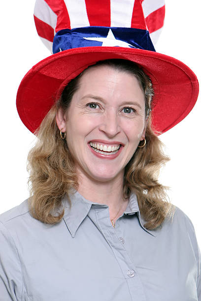 istock Patriotic Woman Closeup 105558145