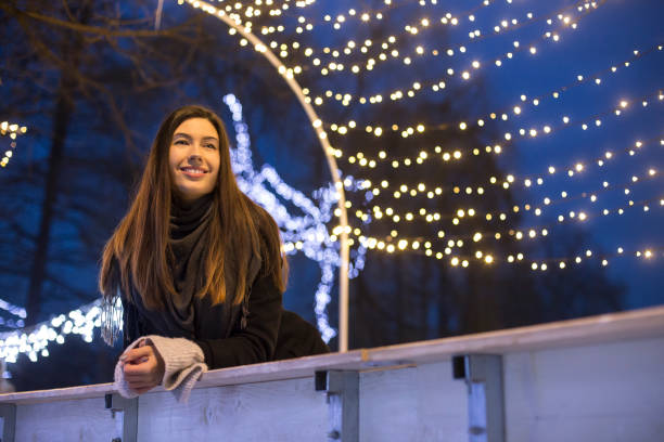 istock Woman on ice-rink 1055587372