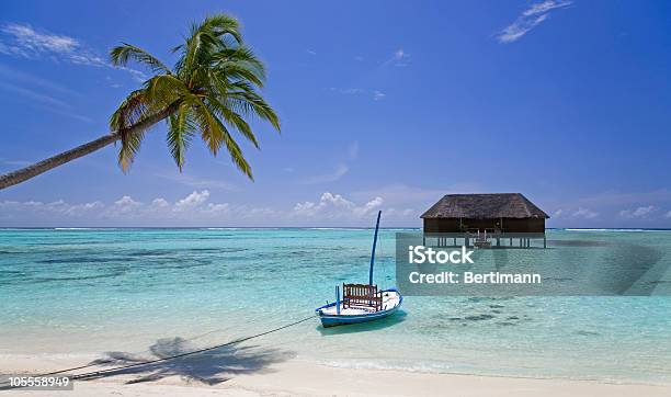 Water Villa On The Maldives Stock Photo - Download Image Now - Beach, Beach House, Beauty