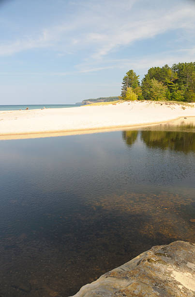 istock Miners Beach with trees in Michigan 105558955