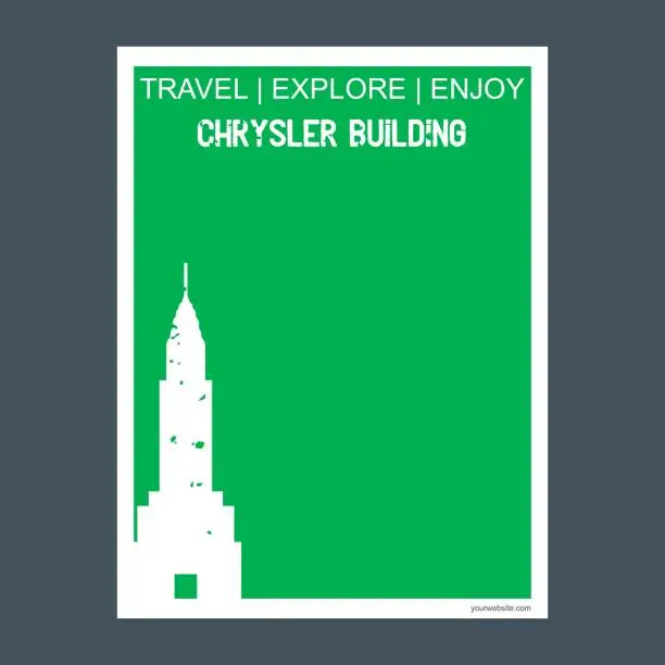 Vector illustration of Chrysler Building Manhattan, New York monument landmark brochure Flat style and typography vector