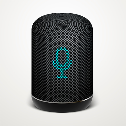 Smart speaker vector illustration. Voice search, search technology. EPS10