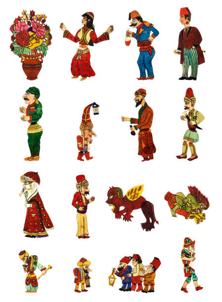 Side Characters from Traditional Turkish Shadow Puppet Plays, Karagoz