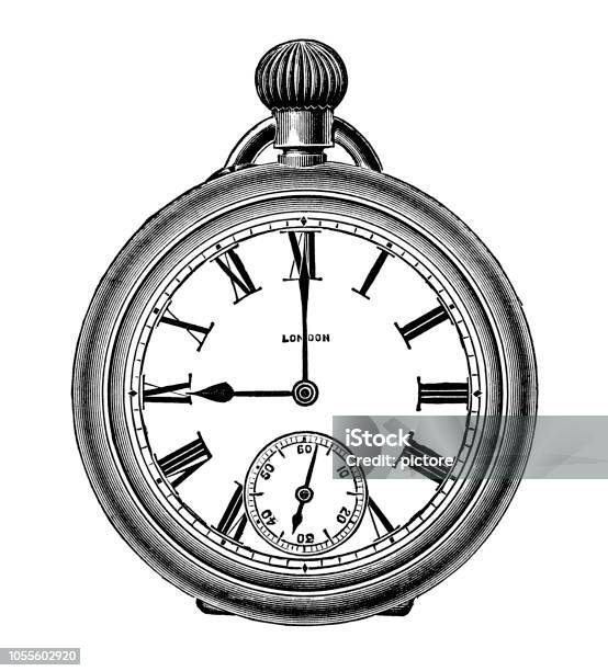 Vetores de Relógio De Bolso Prata e mais imagens de Relógio - Relógio, Relógio de Bolso, Estilo Vitoriano