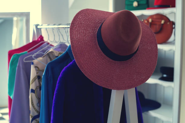 istock hat and clothes in the women's store 1055603740