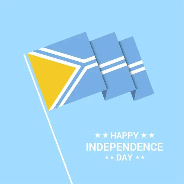 Vector illustration of Tuva Independence day typographic design with flag vector