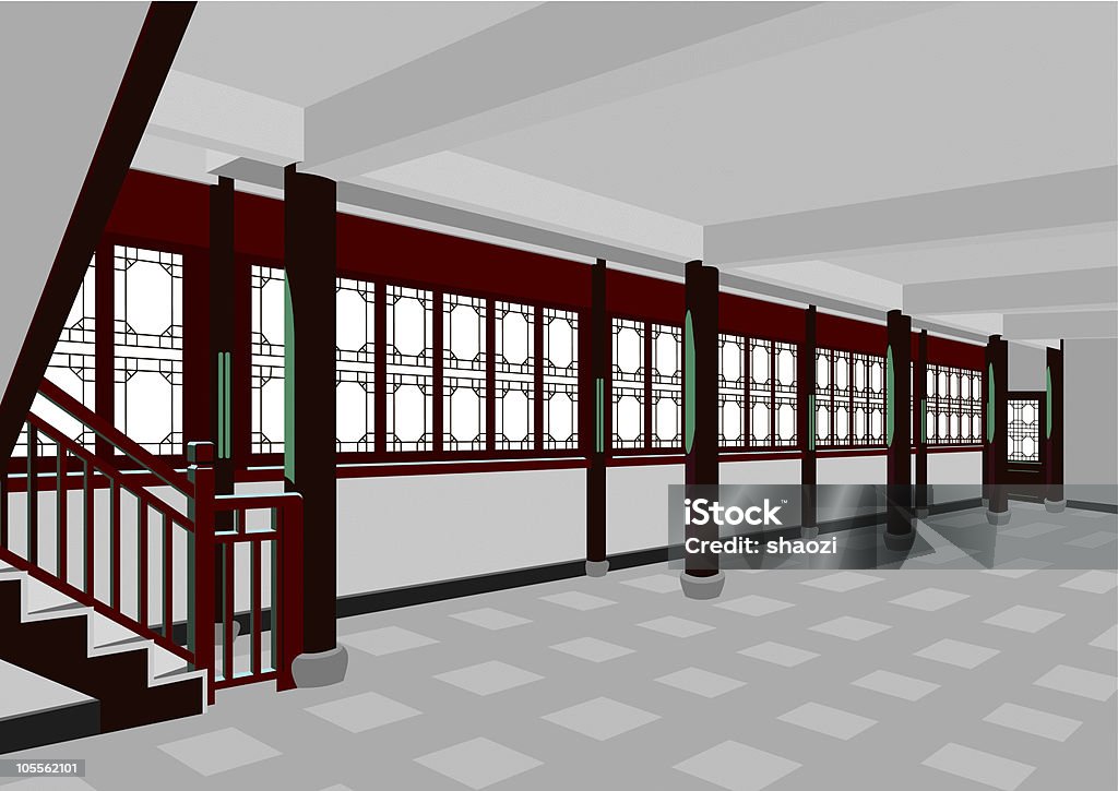 Chiński klasycznej architektury - Grafika wektorowa royalty-free (Drzwi)