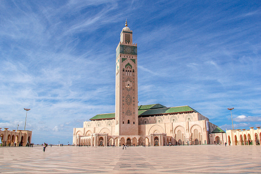 The Hassan II Mosque is a mosque in Casablanca, Morocco. 
Casablanca, MOROCCO - October 15, 2018