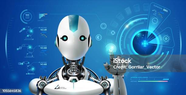 Aitechnologieroboter Stock Vektor Art und mehr Bilder von Roboter - Roboter, Abstrakt, Arm - Anatomiebegriff