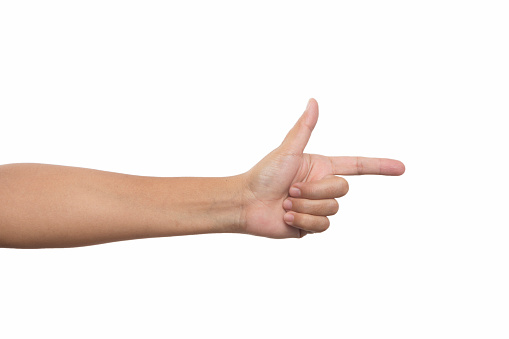 Woman hand pointing in the direction