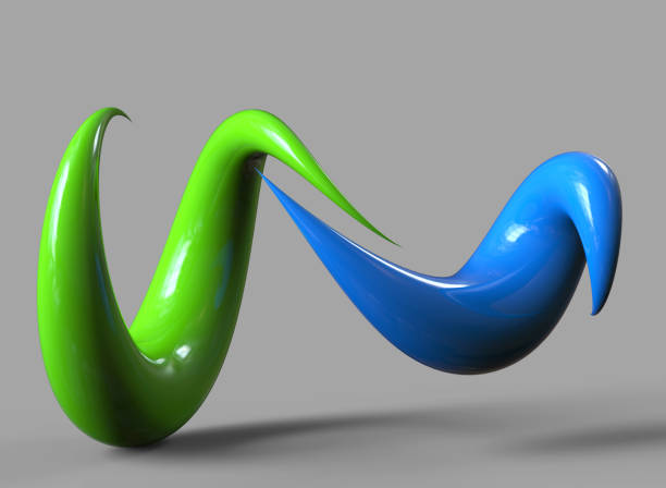 Abstract Trendy Wallpaper. Futuristic 3D Object with Dynamic Waves