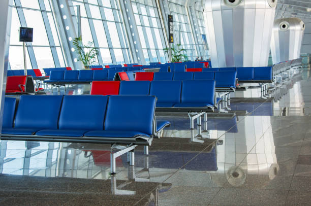 istock Empty airport terminal waiting area 1055650562