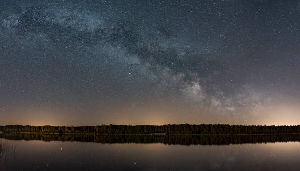 istock Milkyway panorama on lake 1055661858